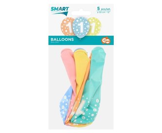 Balony cyfra 1 MIX 30cm 5szt