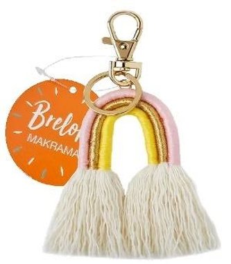 Brelok - makrama. Różowy