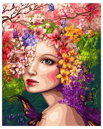 Malowanie po numerach - Wiosenna wróżka 40x50cm