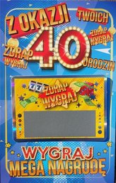 Karnert Urodziny 40 męskie zdrapka JCX - 025