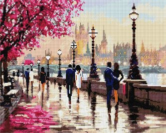 Mozaika diamentowa - Spacer wzdłuż nasypu 40x50cm