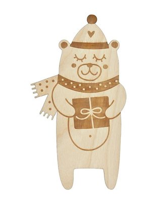 Zakładka drewniana - Panna Miś