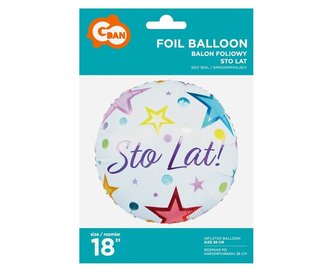 Balon foliowy Sto Lat 46cm