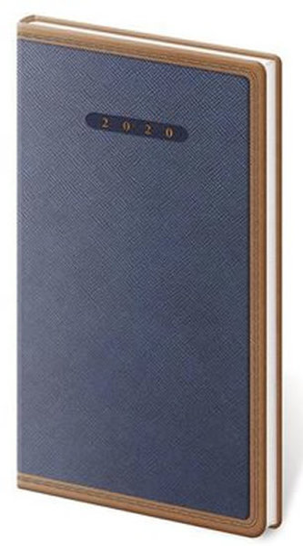Diář 2020 - Elegant/týdenní/kapesní/modro/hnědá