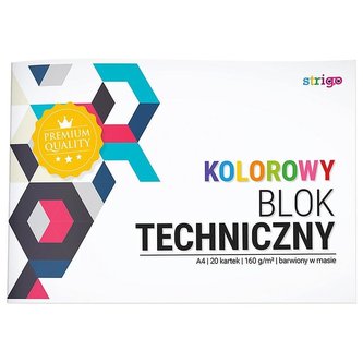 Blok techniczny kolorowy barwiony A4/20K (10szt)