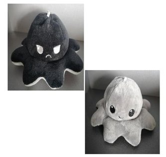 Brelok - ośmiornica czarno-szara