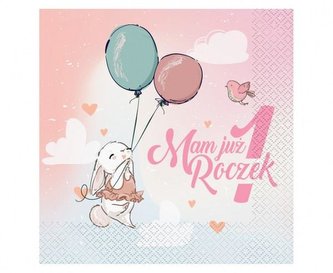 Serwetki  Roczek - Króliczek 33x33cm 20szt