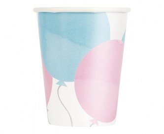 Kubeczki papierowe Gender Party 266ml 8szt