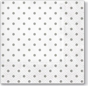 Serwertki Szare grochy 33x33cm 20szt