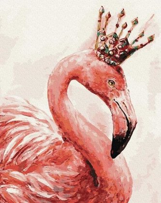 Malowanie po numerach - Różowy flaming 40x50 cm