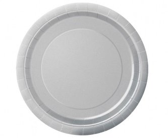 Talerzyki papierowe srebrne 23cm 8szt