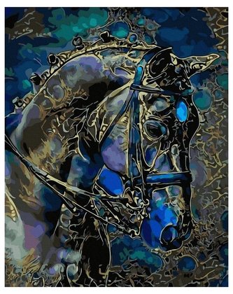 Malowanie po numerach - Metalowy koń 40x50cm