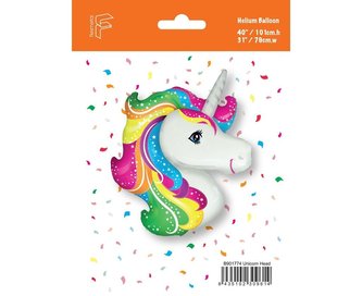 Foliový balonek hlava jednorožce - duhový light 60 cm