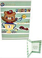 Karnet B6 Miś z pucharem