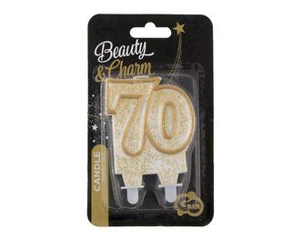Svíčka narozeninová číslice 70 zlatá