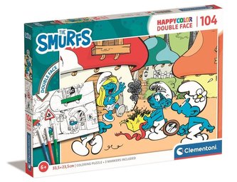 Puzzle 104 HappyColor Double Face Smerfy Puzzle 104 HappyColor Double Face Smerfy