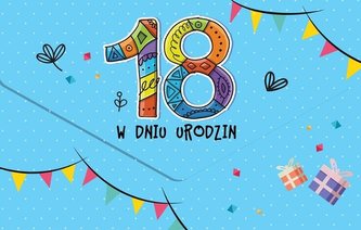 Kartka okolicznościowa Urodziny 18 TS+ Kartka okolicznościowa Urodziny 18 TS+