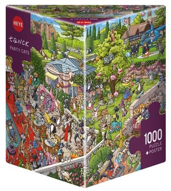 Puzzle 1000 Kocia impreza, Tanck (Puzzle+plakat)