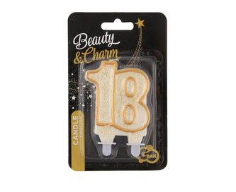 Svíčka narozeninová číslice 18 zlatá