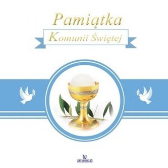 Pamiątka Komunii Świętej - niebieska