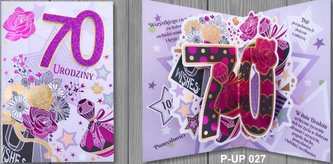 Karnet Przestrzenny B6 Urodziny 70 kobieta