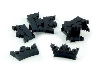 Żetony akryl czarny połysk korona 10szt.