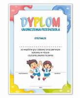 Dyplom A4 ukończenia przedszkola - niebieski 10 sz