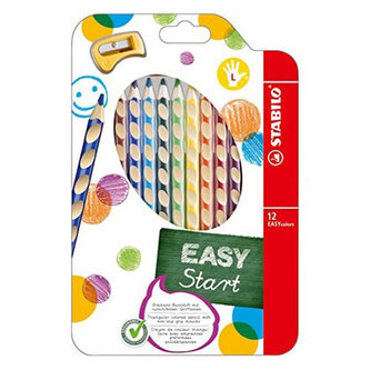 Barevná pastelka "Easycolours", HB, trojhranná, pro leváky, 12ks/bal., STABILO