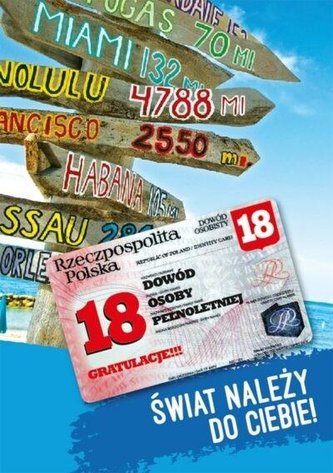 Karnet Urodziny Osiemnastka Gift-M-92