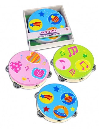 Play Tamburyn z sześcioma cymbałkami 18cm mix