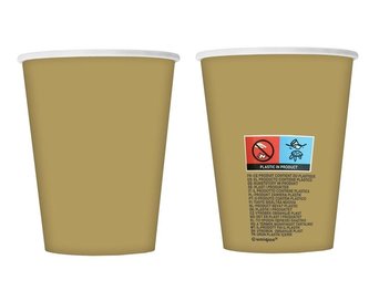 Kubeczki papierowe złote 270ml 8szt