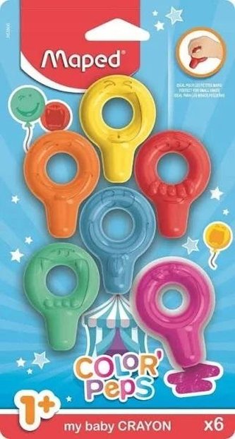 Voskovky MAPED "COLOR`PEPS Baby Crayons", 6 ks