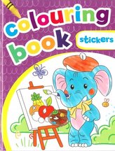 Colouring book z naklejkami. Fioletowa