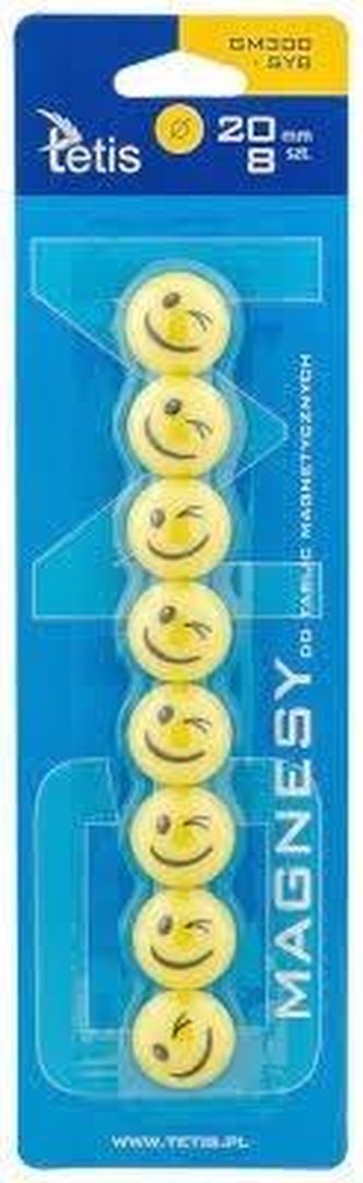 Magnesy do tablic żółte uśm. 8szt. GM300-SY8
