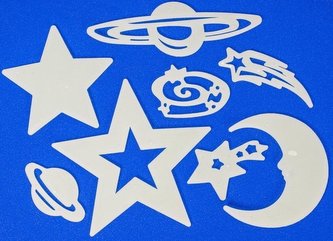 Naklejki fluorescencyjne - Kosmos (8szt)