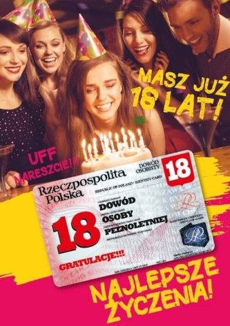Karnet Urodziny Osiemnastka Gift-M-125