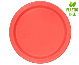 Talerzyki papierowe czerwone 23cm 8szt