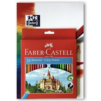Kredki Zamek 24 kolory FABER CASTELL+ blok GRATIS