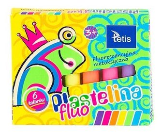 Plastelina fluorestencyjna 6 kolorów 15g KP002-A