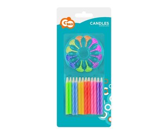 Świeczki urodzinowe spiralne MIX 6cm 12szt