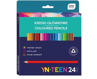 Kredki ołówkowe trójkątne YN 24 kolory NOSTER