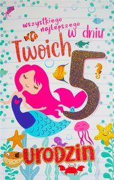 Karnet Urodziny 5 dziewczynka 2K - 074