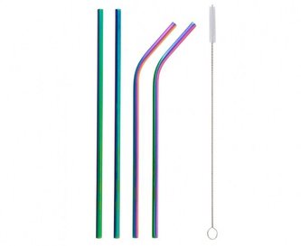 Rurki metalowe tęczowe 2 zagięte 2 proste