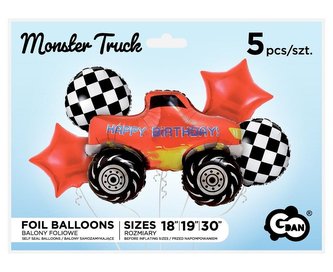Sada foliových balonků Monster Truck - 5 ks