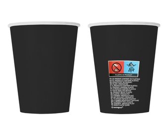 Kubeczki papierowe czarne 270ml 8szt