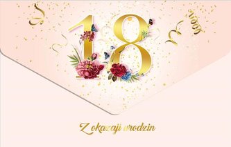 Kartka okolicznościowa Urodziny 18 TS+ Kartka okolicznościowa Urodziny 18 TS+