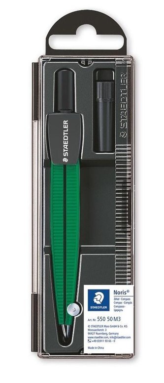 Kružítko "Noris", metalická zelená, s tuhou, STAEDTLER