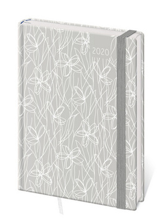 Diář 2020 B6 LYRA týdenní s gumičkou Flowers