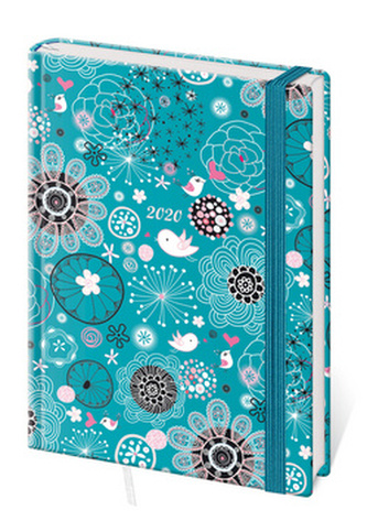 Diář 2020 B6 LYRA denní s gumičkou Garden
