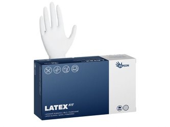 Rukavice úklidové jednorázové LATEX FIT pudrované M